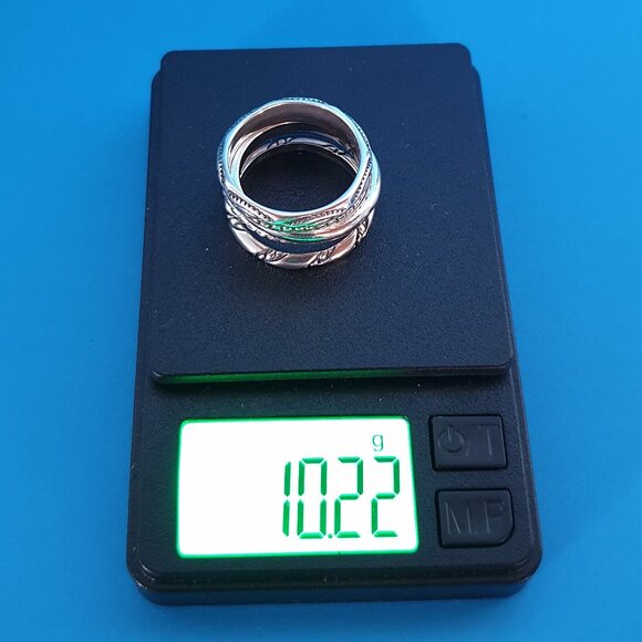 Rare Vintage Silpada 925 Sterling Silver Set of 5 Stackable Band Rings - Picture 10 of 13